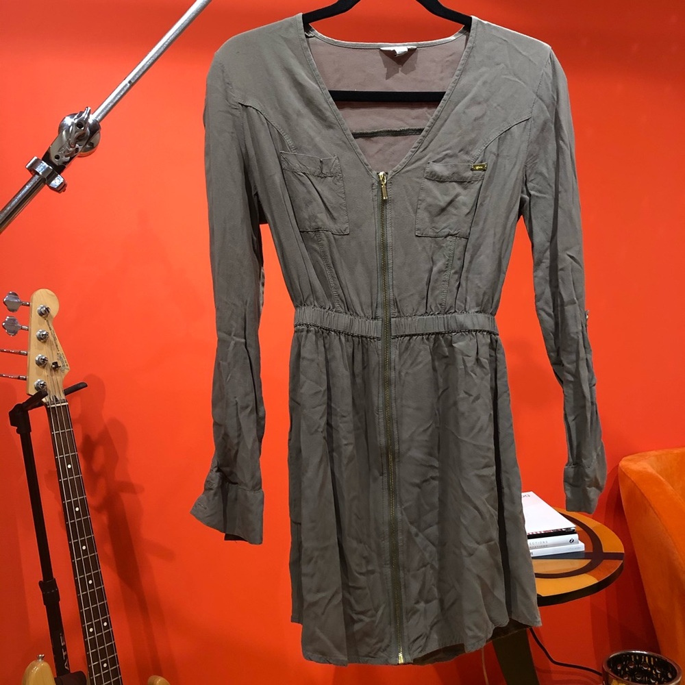 GUESS Olive Green Garden Dress GROOVY